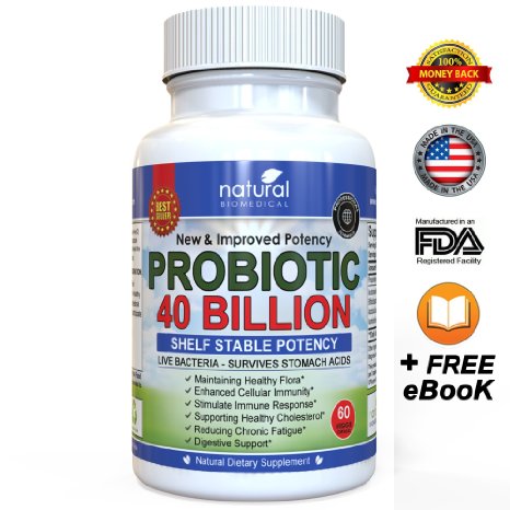 PROBIOTIC PILLS FOR WOMEN 40 BILLION Probiotics Supplement Acidophilus FOS Bifidobacterium Organisms Digestive Tablets Stomach Best Bloating Gas Men