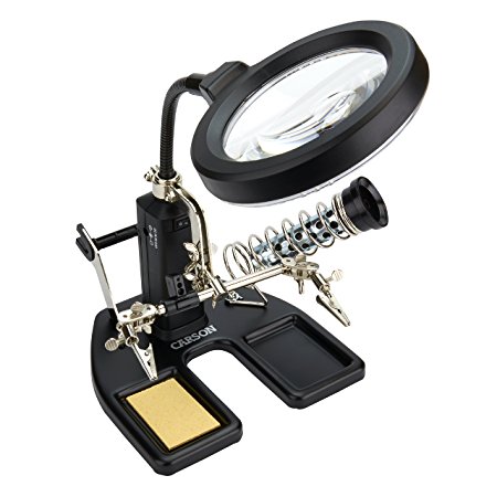 Carson SolderMag Solder Station 1.75x LED Lighted Magnifier with 4.5x Spot Lens (CP-50)