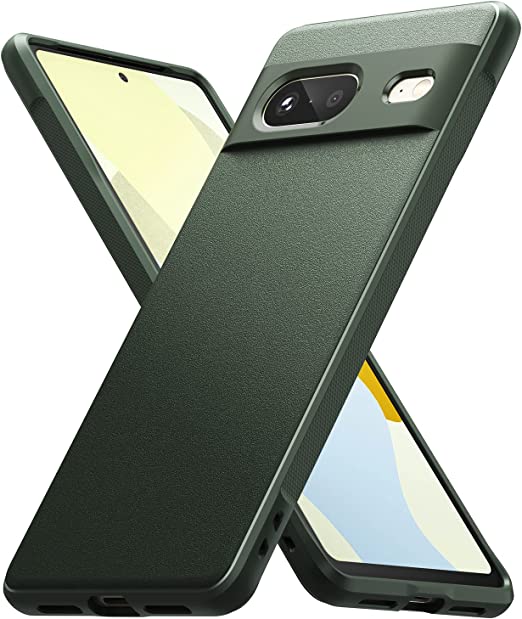 Ringke Onyx [Anti-Fingerprint Technology] Compatible with Google Pixel 7 Case 5G, Shockproof Rugged Heavy Duty Non-Slip Flexible Smudge Proof Cover - Dark Green