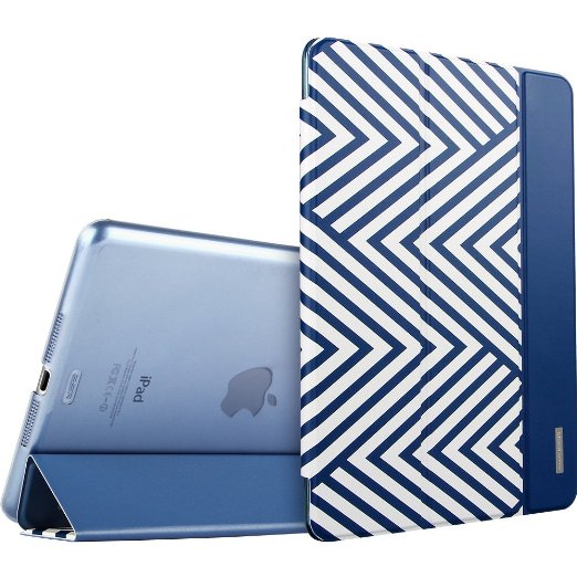 iPad mini/iPad mini 2/iPad mini 3 case, ESR the Beat Series (Ultra Slim Version) Trifold Flip Smart Cover with [Stand Function][Aesthetic Print][Auto Wake/Sleep] for iPad mini 3/2/1(Electric Blues)