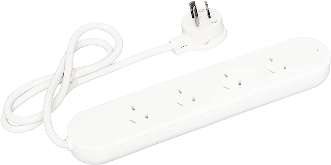 HPM 4 Outlet Surge Protected Powerboard White