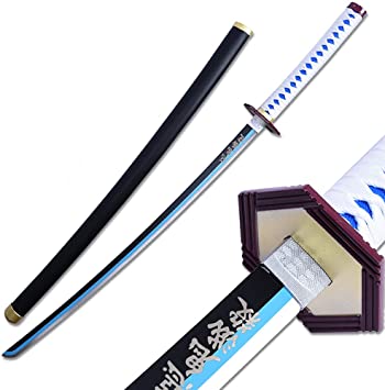 Toy Demon Slayer Blade Cos Weapon Tomioka Giyuu, Blue Blade Ninja Sword Mechanical Accessories Size