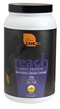 Zahlers Reach, Whey Protein Shake powder, advanced formula for Lean muscle build, all-natural weight management product, naturally sweetened and flavored, Certified Kosher, #1 best great delicious tasting Vanilla Flavor,NET WT 2.2 lbs (989g)