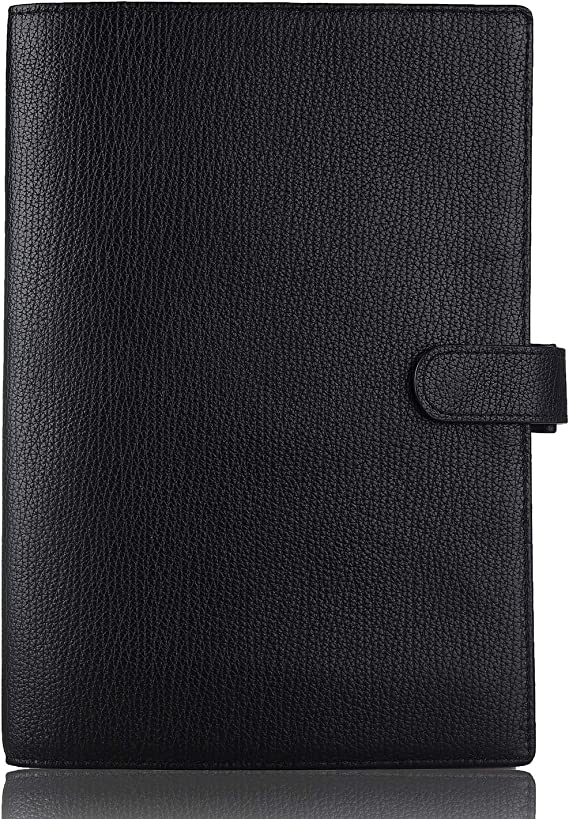 Genuine Leather a5 Planner Cover Personal Organizer, Compatible with Stalogy Hobonichi A5 Size Planner Notebooks (Black)