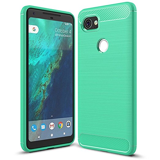 Google Pixel XL 2 Case,Pixel XL2 case - Suensan TPU Shock Absorption Technology Raised Bezels Protective Case Cover for Google Pixel 2 XL Case(6.0") (Mint Green)