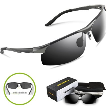 Torege Men's Sports Style Polarized Sunglasses Driver Glasses Unbreakable Frame M291
