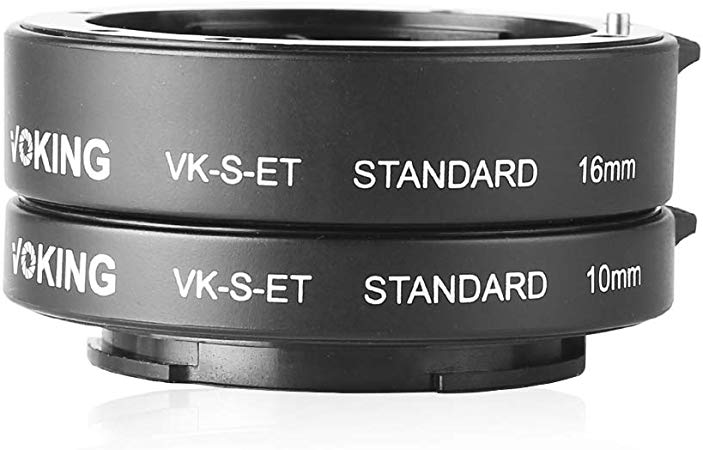 Voking VK-S-ET 10mm 16mm Auto Focus Full Frame Macro Extension Tube Adapter Ring Kit for Sony Mirrorless E-Mount FE-Mount NEX Camera A7 A9 A7III A7M2 NEX3 NEX5 NEX6 NEX7 …