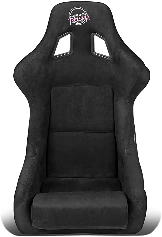NRG Innovations NRG-FRP-302BK Large Size Fiber Glass Bucket Racing Seat Black Alcantara