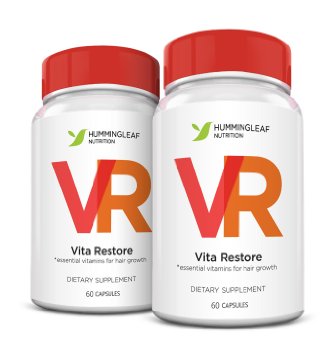 VITA RESTORE Hair Loss Treatment Supplement with Biotin Plus Essential Vitamins for Maximum Hair Growth || Start Growing ALL The Hair You Have Lost! All New Formula with 100% Natural DHT Blocking Ingredients That Works For Both Men and Women