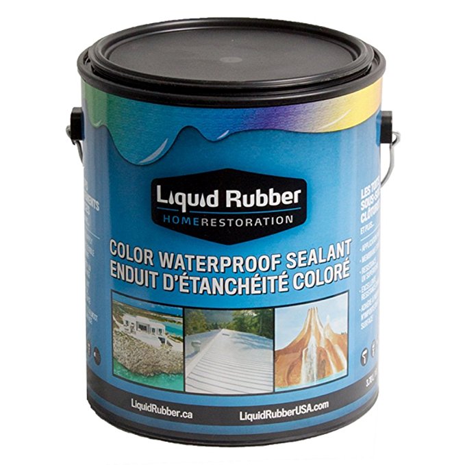 Liquid Rubber Colour Waterproof Sealant/Coating (1 Gallon, Light Gray) - Environmentally Friendly - Water Based - No Solvents, VOC's or Harmful Odors - Easy to Apply - No Mixing - TOP SELLER