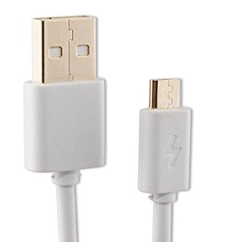 Nest Cam & Dropcam USB Power Cable in White – 16.5ft (5m) w/ Gold Plated Plugs – Durable 2.0 A Male USB to Micro-USB Connections, Offered Exclusively by Dropcases Dropcases