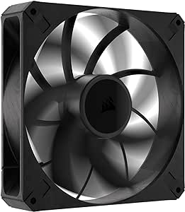 CORSAIR RS140 MAX 140mm PWM Thick Fan – High Static Pressure – Liquid Crystal Polymer Construction – Single Fan – Black