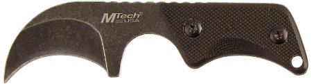 MTech USA MT-674 Fixed Blade Knife Black Hook Blade Black G10 Handle 4-Inch Overall