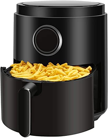 R.W.FLAME Air Fryer 5.3QT,Electric Stainless Steel Hot Air Fryer,LED Display，Timer & Temperature Setting,Unfreeze&Appointment,ETL GS CE CB Certificated,Black,1400W