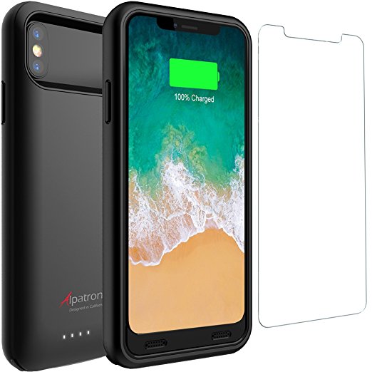 iPhone X Battery Case, Alpatronix BX10 5.8-inch 4000mAh Slim Rechargeable Extended Protective Portable Backup Charger Case for iPhone X Juice Bank Power Pack [Apple Certified Chip; iOS 11 ] - Black