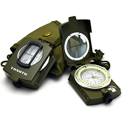 VONOTO Professional Multifunction Military Army Metal Sighting Compass High Accuracy Waterproof Compass - Metal American military Compass Outdoor Equipment
