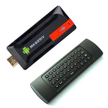 Easytone MK809IV Android 4.4 Quad Core 2GB/16GB Streaming Media Player Full HDMI 1080p KODI Pre-Installed Mini PC Smart TV Stick Dongle with MX3 Wireless Keyboard Mouse