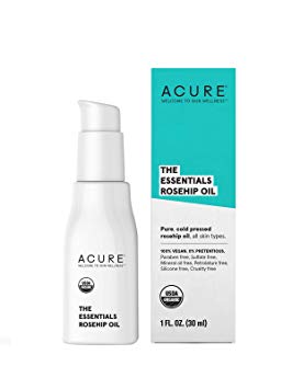ACURE The Essentials Rosehip Oil | 100% Vegan | Versatile - For Any Skin & Hair Care Regimen | Pure, Cold Pressed & Rich in Essential Fatty Acids | For All Skin Types | 1 Fl Oz