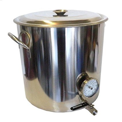 Home Brew Stuff 32 quart Stainless Steel Beer Brewing Kettle with Bazooka Screen, 8 gallon
