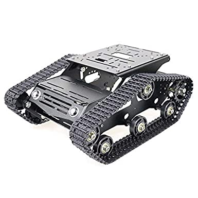 SZDoit Professional Metal Tracked Robot Tank Chassis for Arduino/Raspberry pi Project, Track Smart Car, Robotic Frame for Robot Project Graduation Design YP100