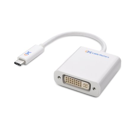 Cable Matters USB 3.1 Type C (USB-C & Thunderbolt 3 Port Compatible) to DVI Adapter in White