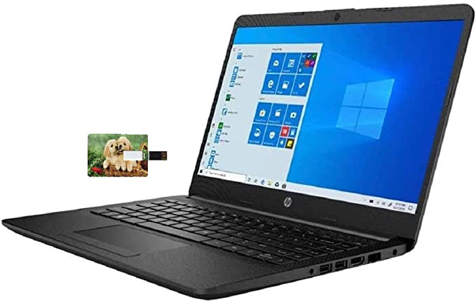 2020 HP Pavilion 14" HD Display Laptop Computer, AMD Athlon Silver 3050U Processor, 8GB RAM, 128GB SSD, AMD Radeon Graphics, Webcam, Stereo Speakers, Windows 10, Black, 32GB PCS USB Card