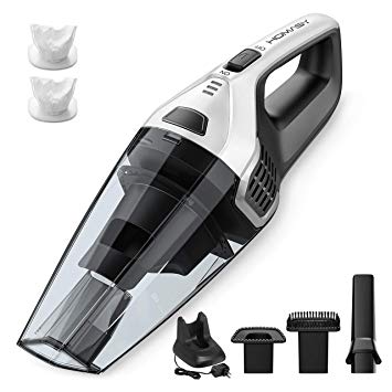 Homasy Upgraded Handheld Vacuum Cleaner Cordless, Powerful Lightweight Cyclonic Suction Cleaner, Rechargeable Quick Charge, Wet Dry Vacuum Cleaner for Pet Hair, Home and Car Cleaning(Silver)