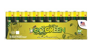 Perfpower Go Green AA Heavy Duty Batteries, 20 Count