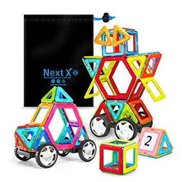 NextX Educational Building Blocks sets,46 Pieces Magnetic Building Sets Toys for 3 Years Old Boys and Girls