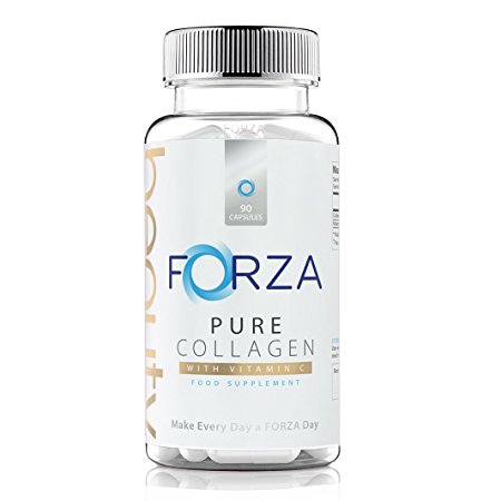 FORZA Beauty Pure Collagen with Vitamin C - High Strength Skin Care & Joint Health Supplement - 90 Capsules