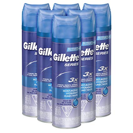 Gillette TGS Series Shave Gel, Moisturizing, 7 Ounce (Pack of 6)