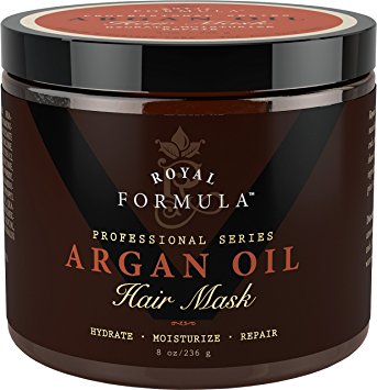 Argan Oil Hair Mask, 100% ORGANIC Argan & Almond Oils - Deep Conditioner Hair Treatment Therapy, Repair Dry, Damaged, Color Treated & Bleached Hair - Hydrates & Stimulates Hair Growth, 8 Oz