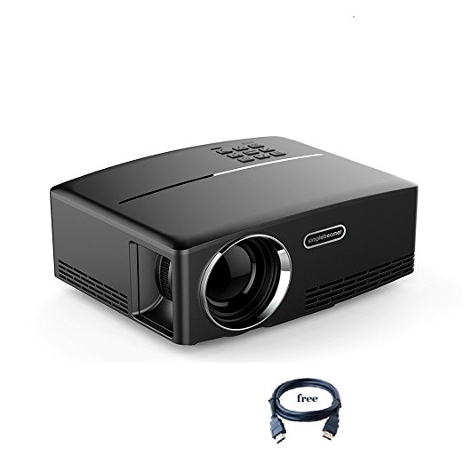 Video Projector ,JIFAR 2017 1800 Lumens LCD Portable Multimedia Video Projector for Home Cinema Support HD 1080P HDMI VGA AV USB Input BCPJ1780