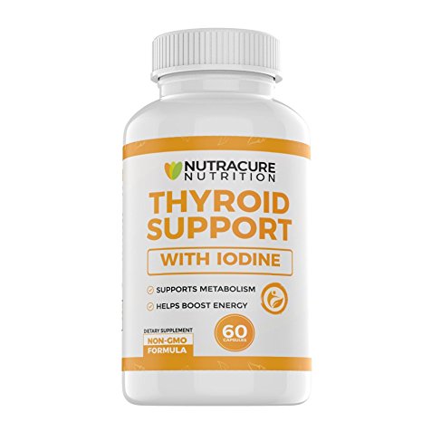 Extra Strength Thyroid Support with Iodine Supplement - Energy, Metabolism & Focus Formula - Allergen Free
