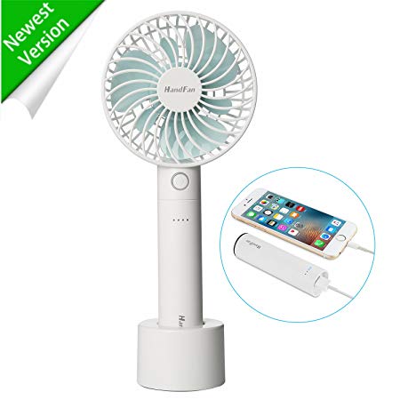 COMLIFE Multifunctional Portable Handheld Fan Powered by Rechargeable Lithium Battery with 5 Speed Modes for Indoor & Outdoor