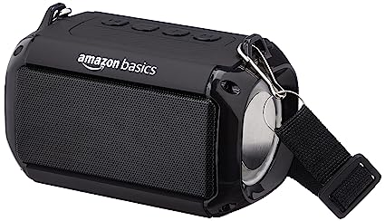 AmazonBasics Bluetooth 9W Speaker, with TWS Function, Powerful Bass, BT 5.1, MicroSD Card Slot, AUX Input, RGB Lights, USB Support, and in-Built Noise Cancelling Mic (Black)