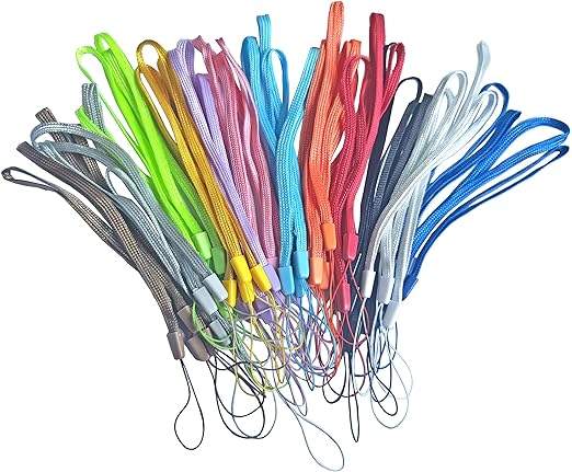 ColorYourLife Multi-Color Wrist Straps Lanyards Strings for USB Flash Drive Memory Stick Stylus Pens and Small Items with Microfiber Cloth (48 Pack), multicolor