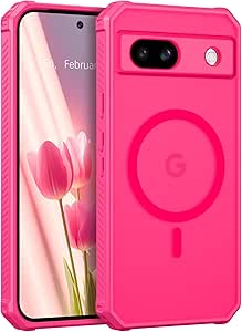 BENTOBEN Google Pixel 8a Case [Compatible with Magsafe] Translucent Matte Magnetic Pixel 8a Case Magsafe Slim Thin Shockproof Women Men Protective Phone Cases Cover for Google Pixel 8a 6.1", Hot Pink