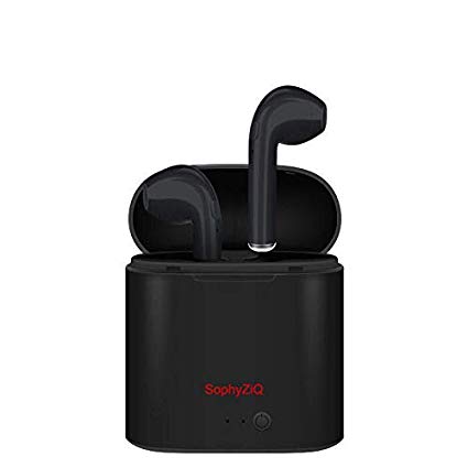 Bluetooth Earbuds SophyZiQ Portable Earphone Wireless Bluetooth Headphone Stereo Sports Earphone Dual Ears Anti-Perspiration Support Voice Call (Black)
