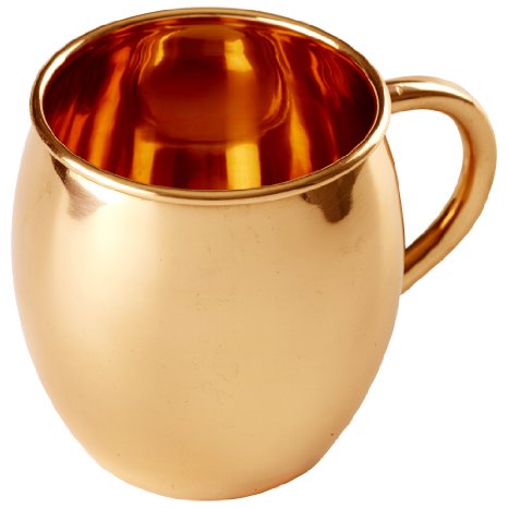 100% Unlined Solid Copper Mug - Copper Retains The Chill From Your Drink So You Can Enjoy Ice Cold Beverages For Longer