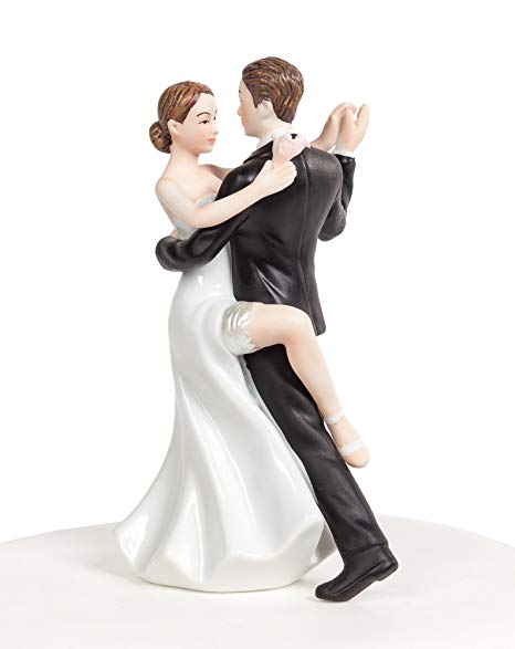 Wedding Collectibles Funny Sexy Dancing Wedding Cake Topper with Bride and Groom | Fun, Sexy, Humorous Figurine | Fine Porcelain | 5.5 Inches