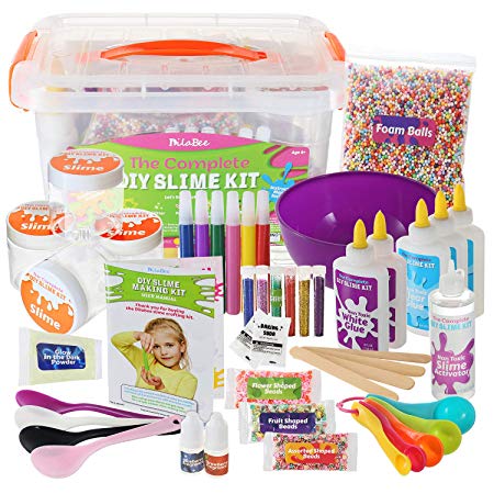 DilaBee Launch Sale - DIY Slime Making Kit - {48 Piece} Super Jumbo Starter Set – Safety Tested & Certified! Non-Toxic Slime Accessories & Supplies for Girls and Boys – Instructions Included