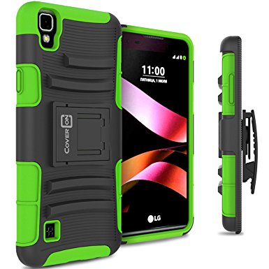 LG Tribute HD Holster Case, LG X Style Holster Case CoverON [Explorer Series] Holster Hybrid Armor Belt Clip Hard Phone Cover For LG Tribute HD / X Style Holster Case - Green Neon