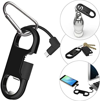 i-Dawn USB Type C Cable Fast Charging   Keychain   Bottle Opener   Aluminum Carabiner,USB Type C Short Cable Charging Cord Compatible Samsung Galaxy S8/S9 Note 8/Note 9,Google Pixel 2/2XL 3/3XL-Black