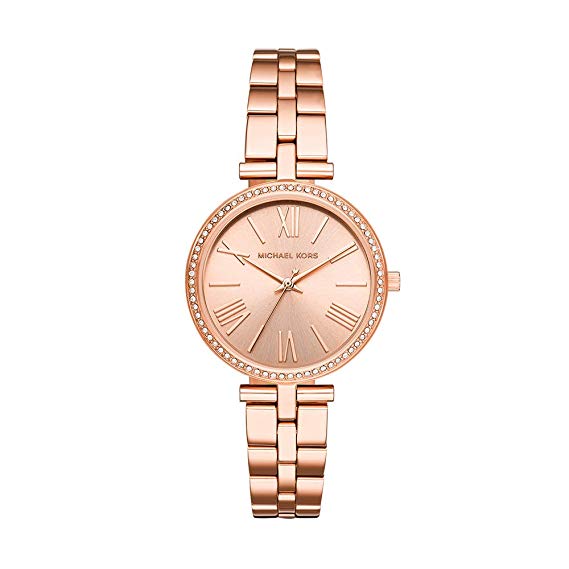 Michael Kors Women's Maci Quartz Watch with Stainless-Steel-Plated Strap, Rose Gold, 16 (Model: MK3904)