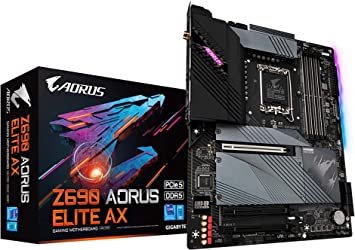 GIGABYTE Z690 AORUS Elite AX (LGA 1700/ Intel Z690/ ATX/ DDR5/ Quad M.2/ PCIe 5.0/ USB 3.2 Gen2X2 Type-C/WiFi 6/2.5GbE LAN/Gaming Motherboard)