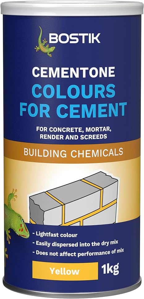 Bostik Colours for Cement, For Concrete, Mortar, Render and Screeds, Available in 5 Intermixable Colours, For Interior and Exterior Use, Colour: Yellow, Size: 1kg