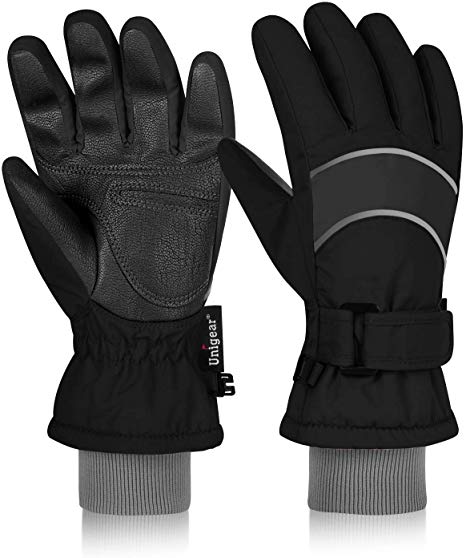 Unigear Kids Ski Gloves, Waterproof Winter Cold Weather Snowboard Snow Gloves, Fit Both Boys & Girls