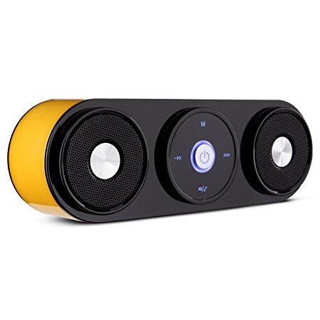 Bluetooth Speakers, ZENBRE Z3 10W Portable Wireless Speakers, Computer Speaker with Enhanced Bass Resonator [Upgrade Bluetotoh 4.0] (Yellow)