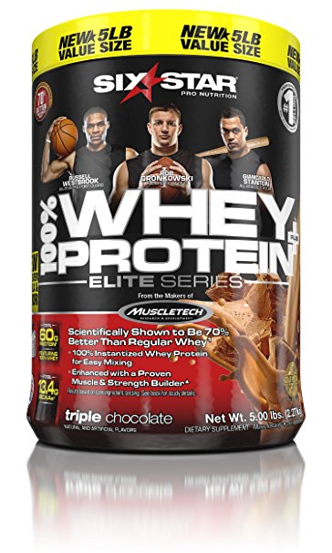 Six Star Pro Nutrition Elite Series Whey Protein Powder, Triple Chocolate, 5lb (Packaging may vary)